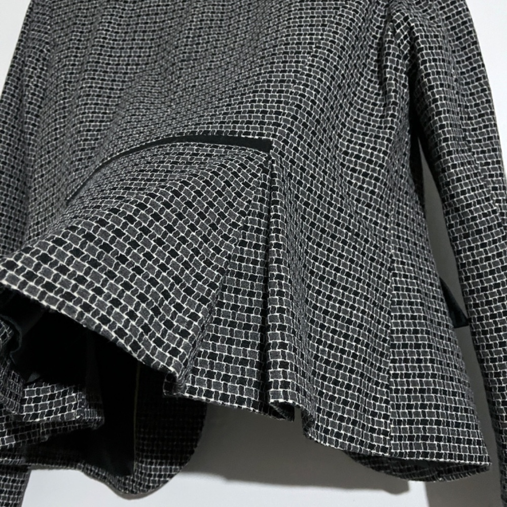 Boden Navy Blue & White Square Printed Two Button Close Blazer Jacket - Picture 6 of 11